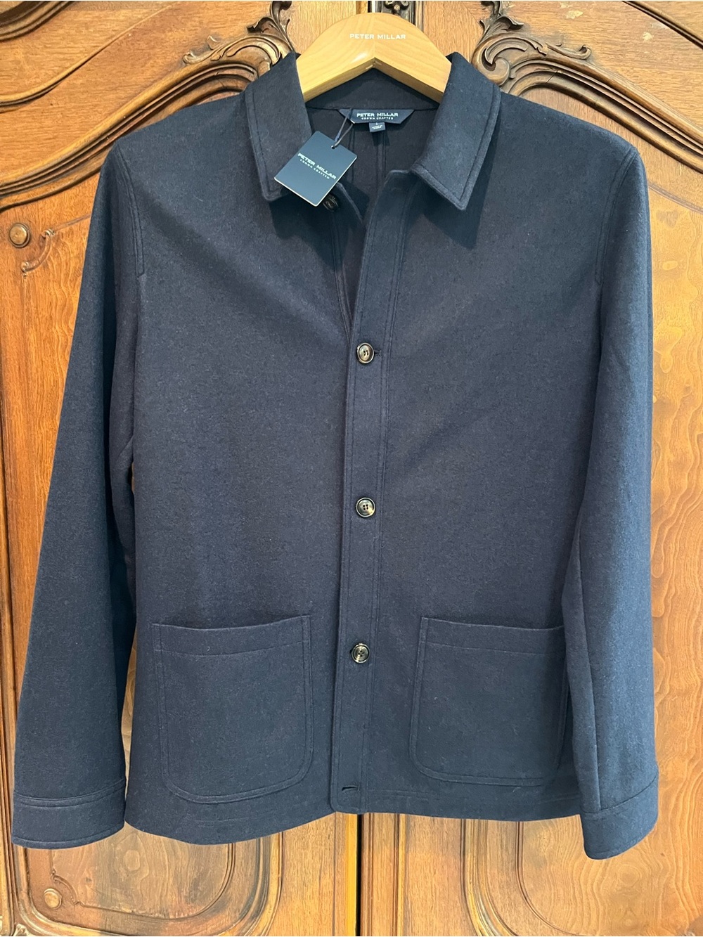 Peter Millar Navy Cashmere Chore Coat Size Large NWT MF25XZ62